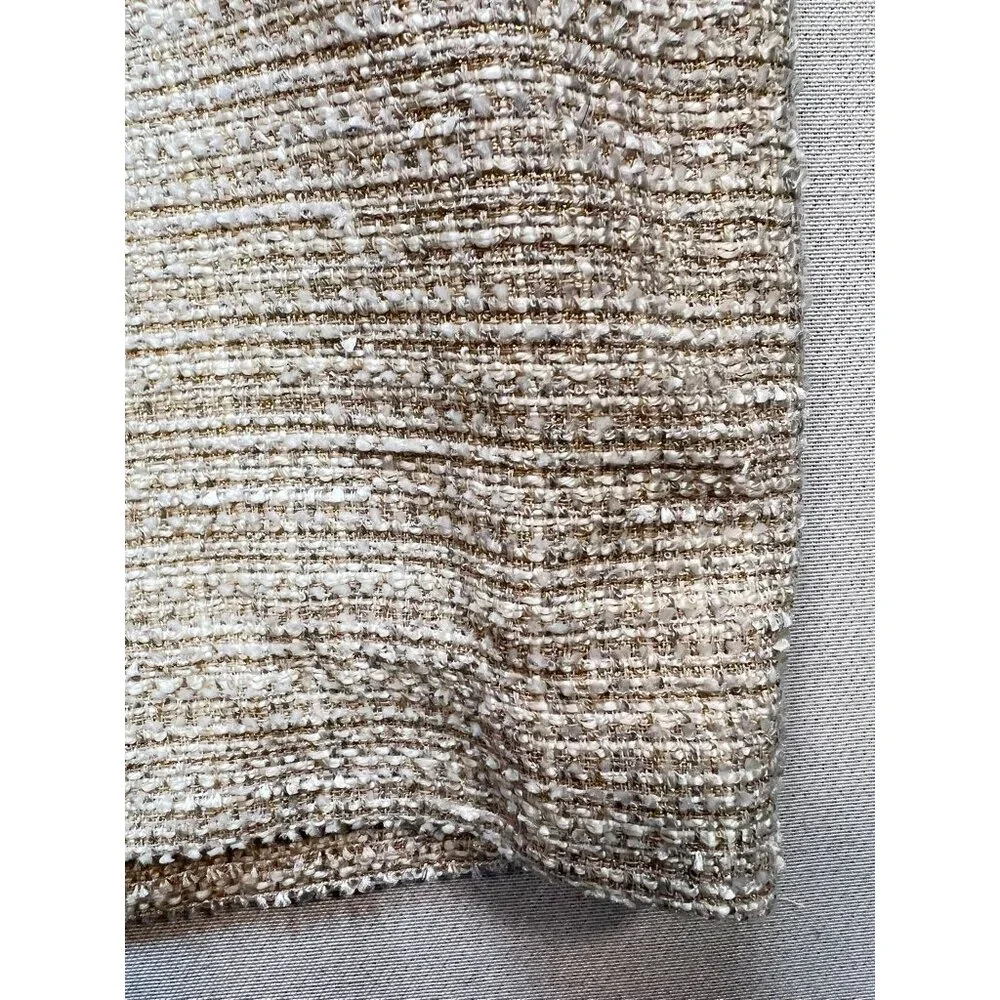 Banana Republic Women's Tweed Belted Sheath Dress Sleeveless Size 8 Light Beige - Picture 11 of 12